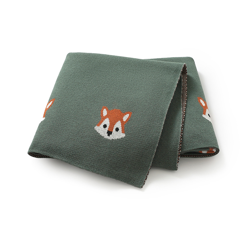 Baby Boy Nursery Quilt - Selimut Bayi Katun Kartun Rubah Rajutan