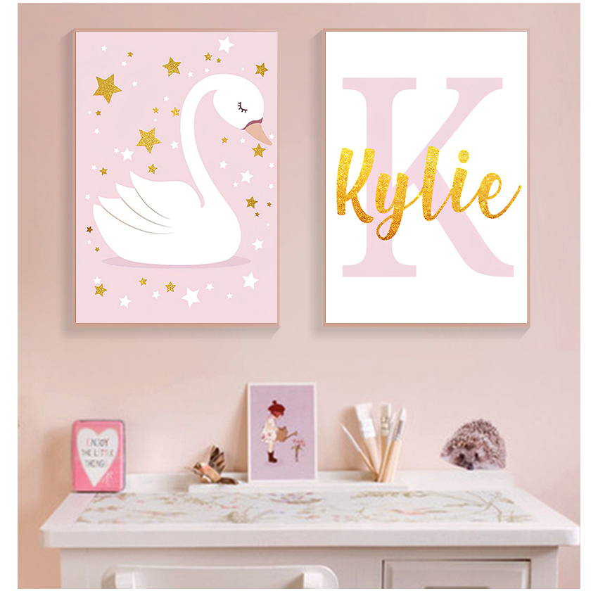 Baby Name Wall Art - Cetakan Seni Dinding Poster Nama Kustom