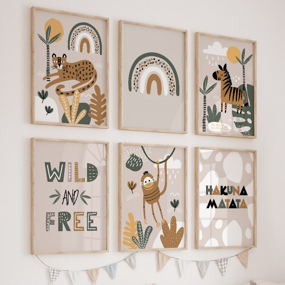 Baby Zebra Nursery - Lukisan Kanvas Seni Dinding Kamar Anak