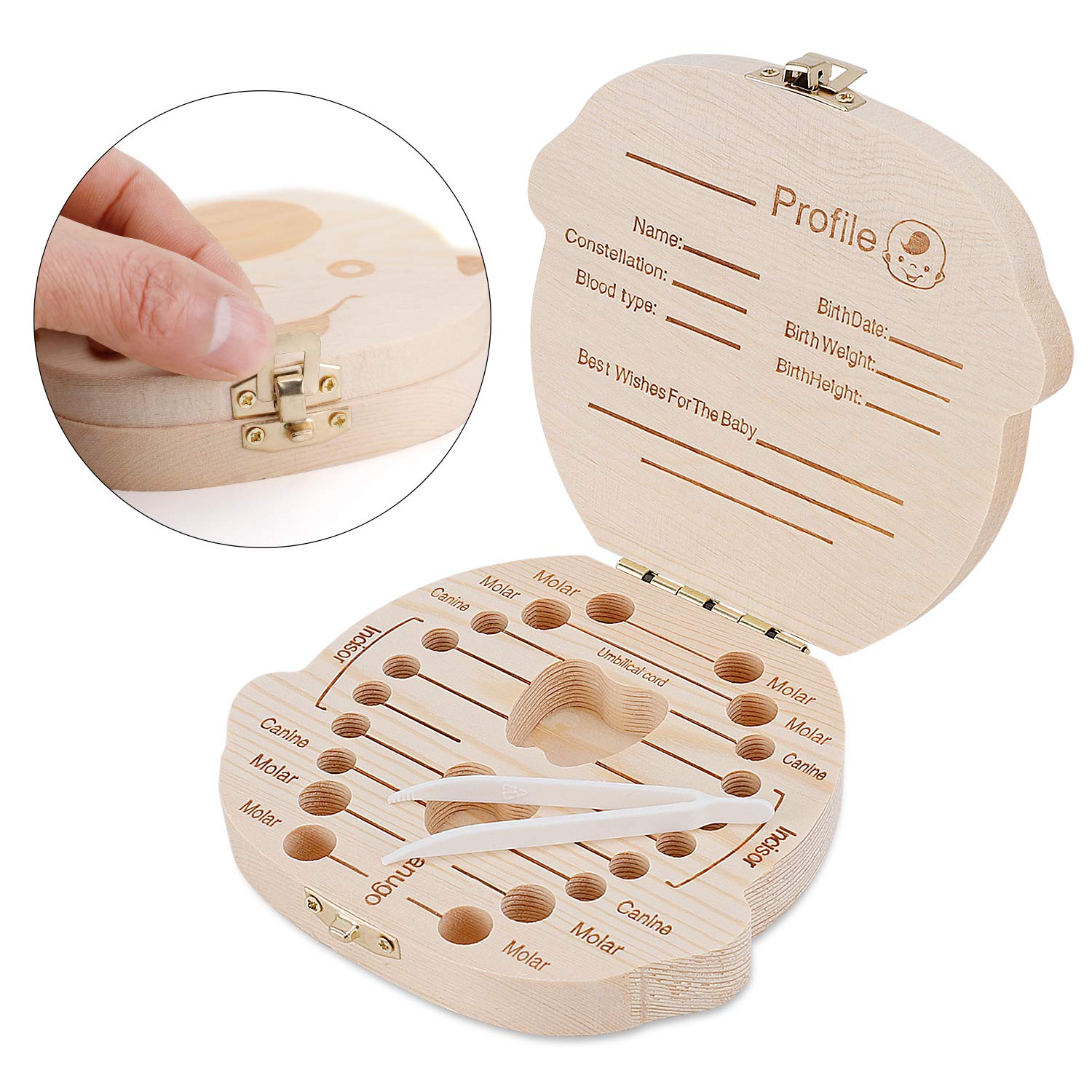 Baby Keepsake Box - 1 Buah Kotak Gigi Bayi Kayu
