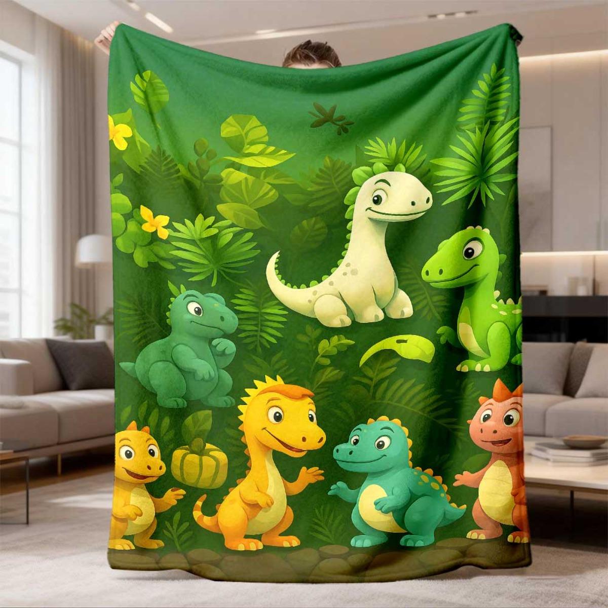 Baby Nursery Jungle Theme - Selimut Lembut Bertema Dinosaurus dan Hutan