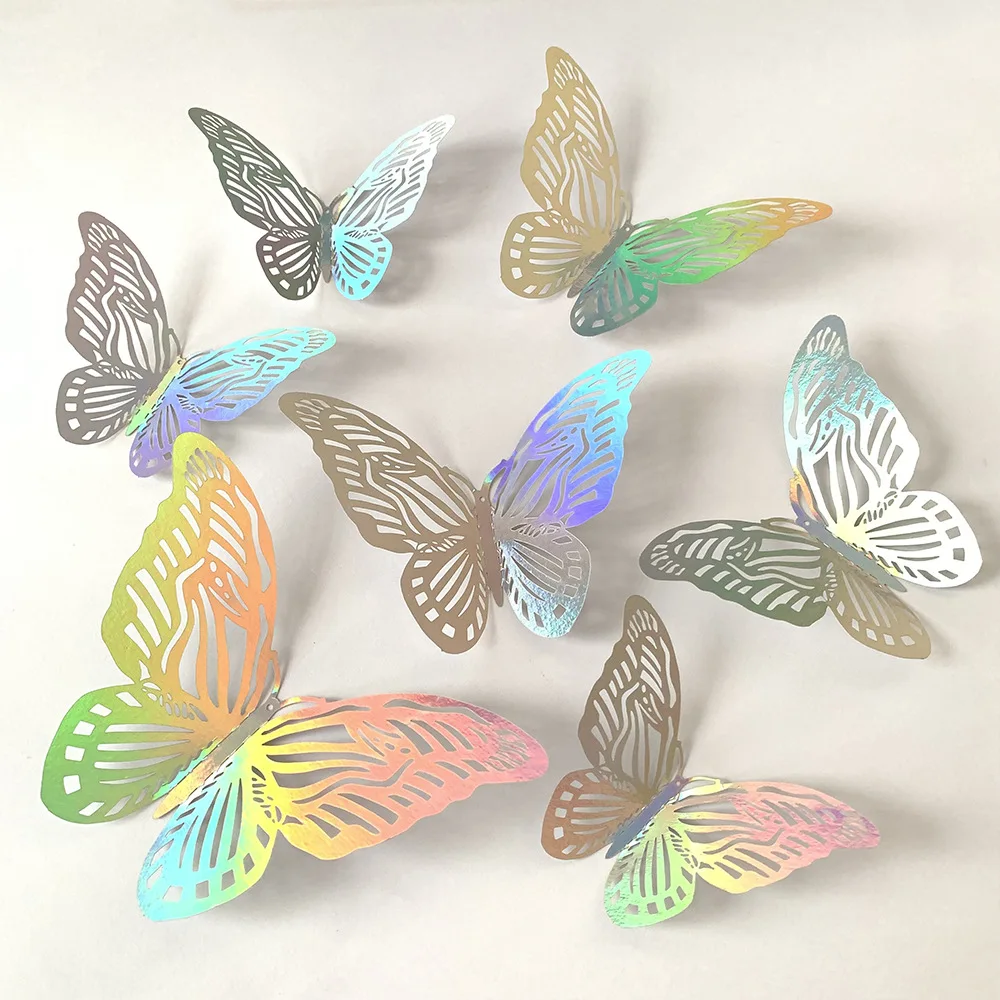 Baby Girl Nursery Quotes - 12 Buah Stiker Kupu-kupu 3D Dekorasi