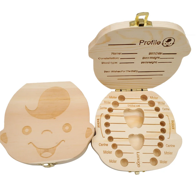 Baby Keepsake Box - Kotak gigi bayi dari kayu, penyimpan