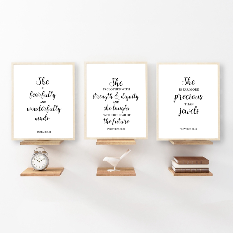 Baby Girl Nursery Quotes - Ayat-ayat Alkitab Kutipan Kristen Dinding Seni