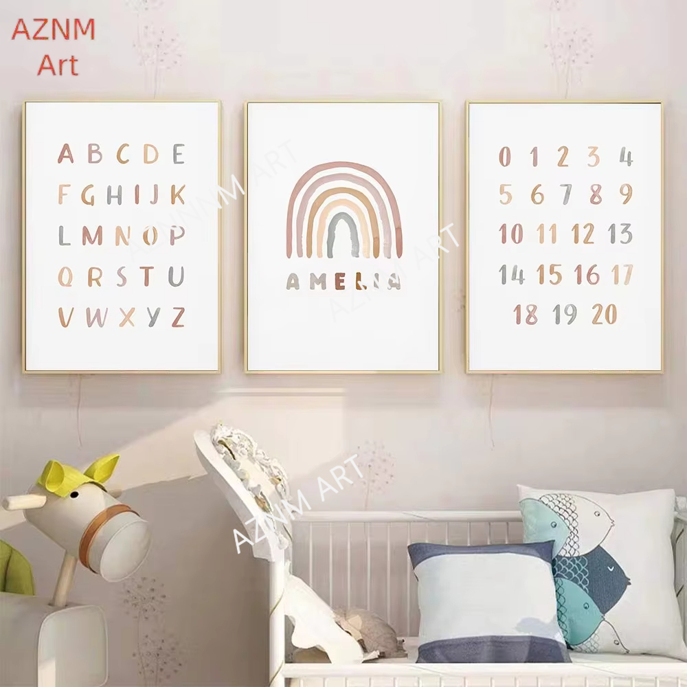 Baby Name Wall Art - 1/3 Buah, Poster Kustom ABC 123