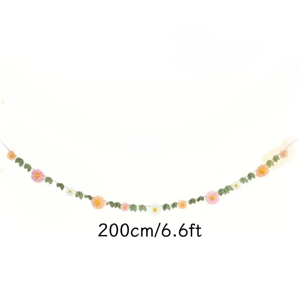 Baby Nursery Garland - Banner Daisy dari Kain Felt 200CM,