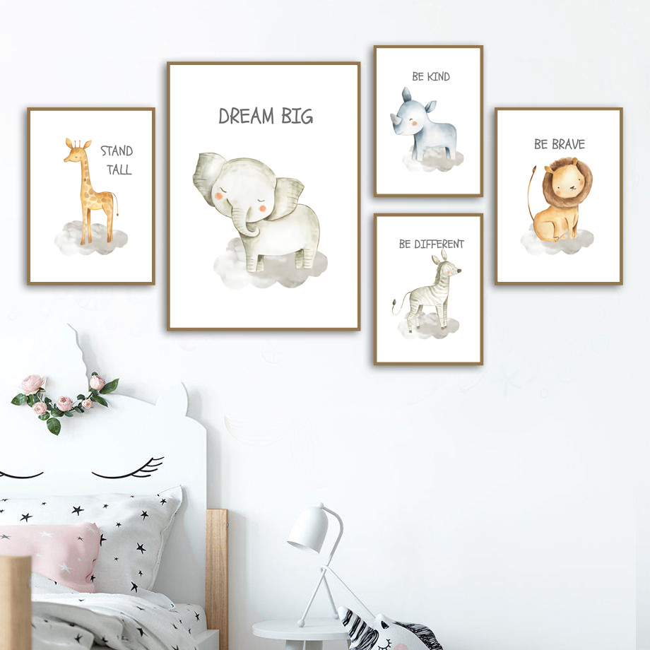 Baby Zebra Nursery - Lukisan Kanvas Seni Dinding Kamar Anak