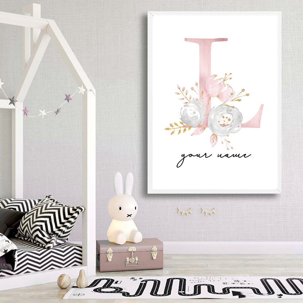 Baby Name Wall Art - Poster bayi unik anak perempuan, Poster
