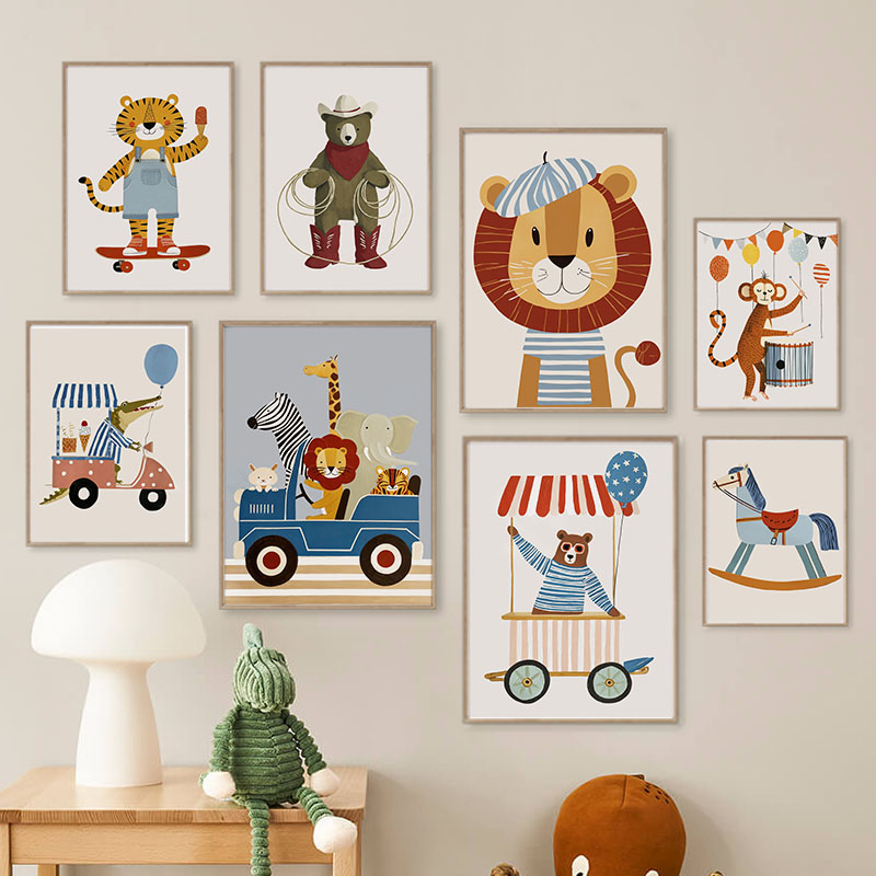Baby Nursery Wall Art - Lukisan Kanvas Seni Dinding Kamar Bayi