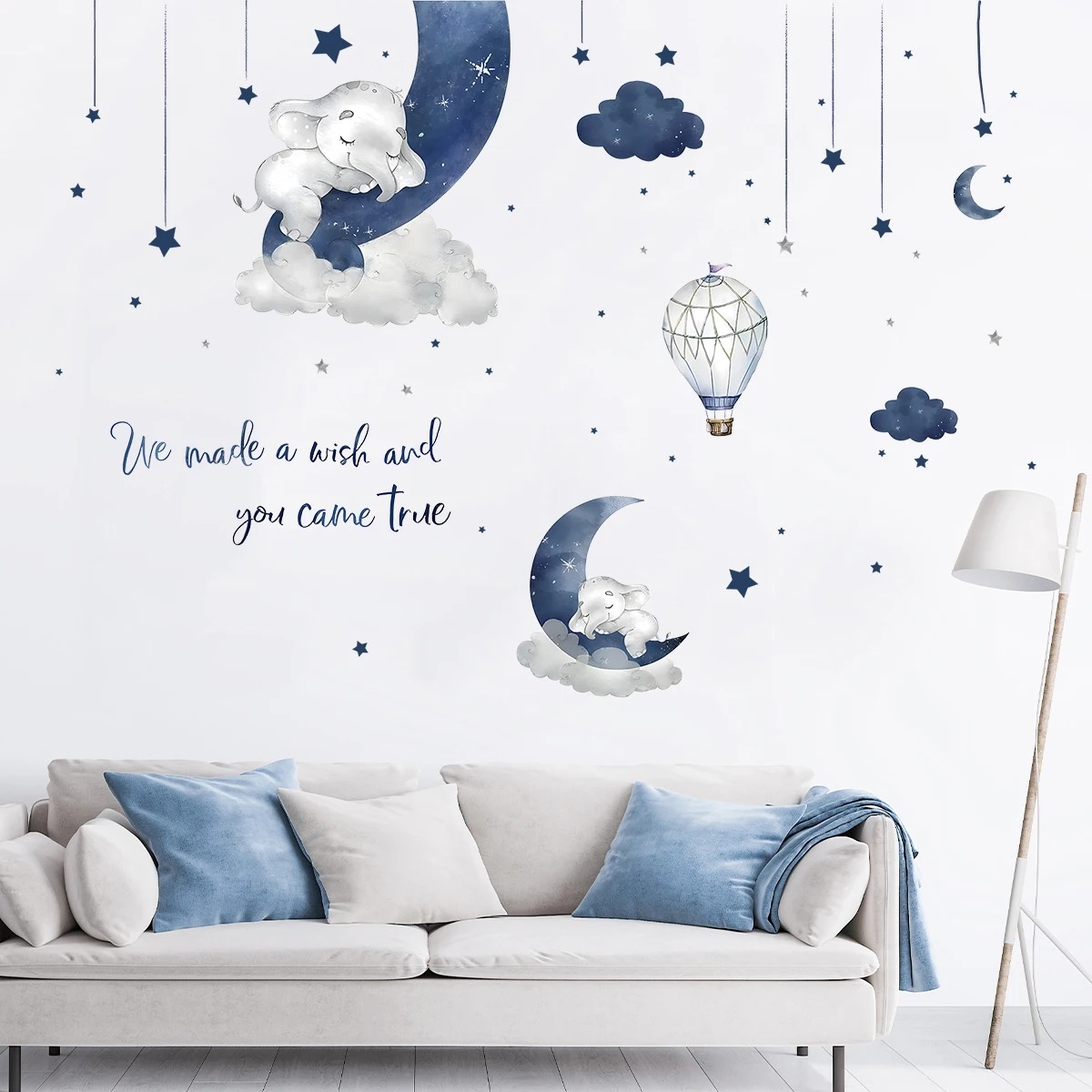 Baby Girl Nursery Quotes - Stiker dinding gajah hewan kartun, dekorasi
