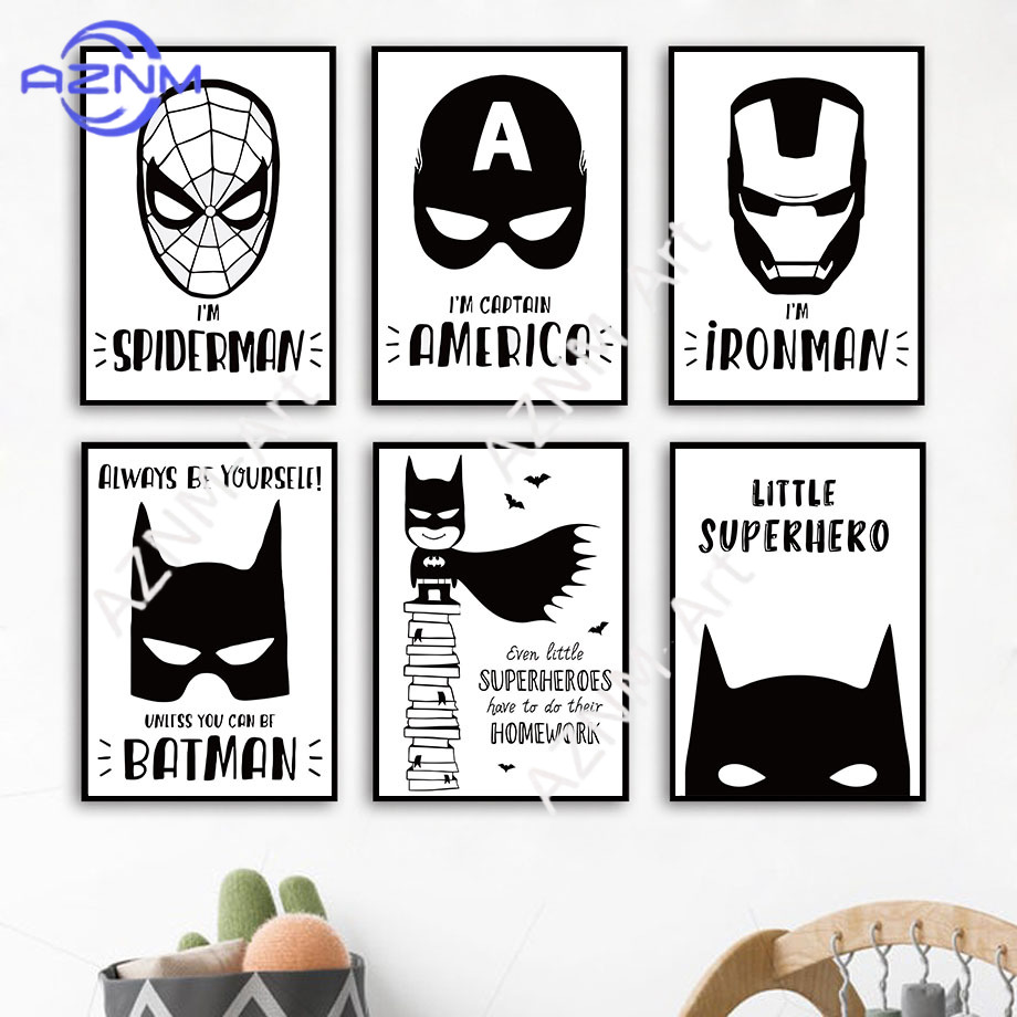 Baby Nursery Images - Lukisan Kanvas Seni Dinding Komik Kelelawar