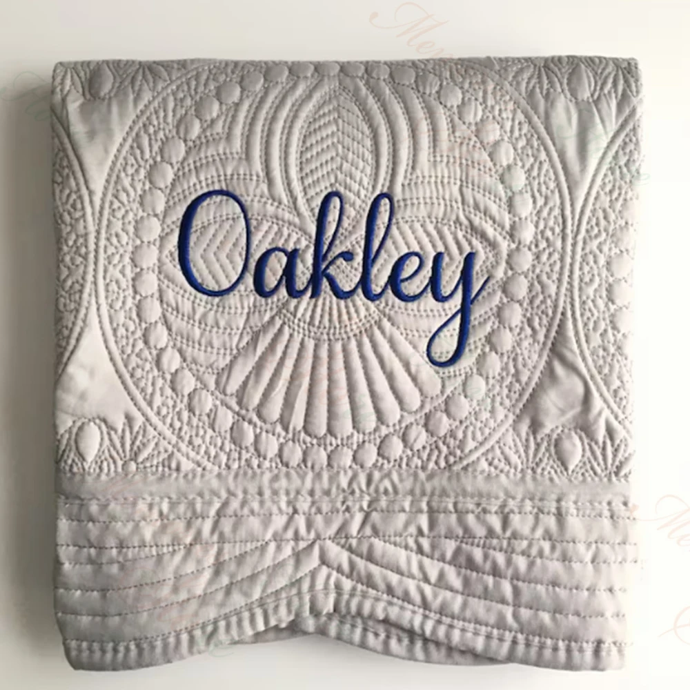 Baby Boy Nursery Quilt - Selimut kamar anak bayi nama bordir