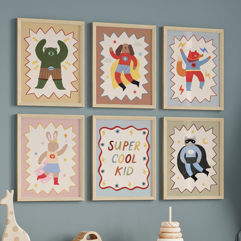 Baby Nursery Wall Art - Lukisan Kanvas Seni Dinding Kamar Anak