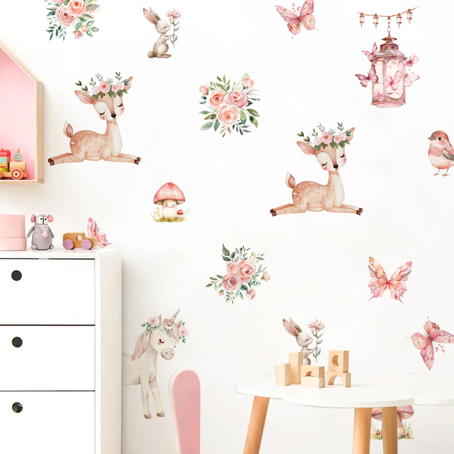 Stiker dinding rumah rusa cant - Baby Girl Nursery Quotes ulasan dan harga
