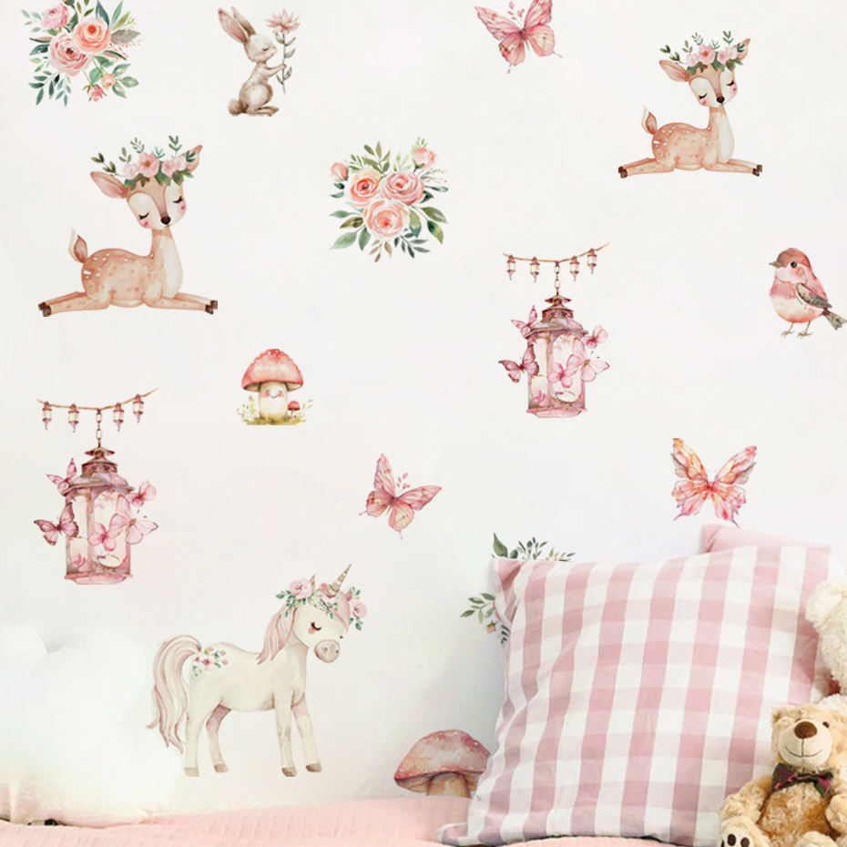 Stiker dinding rumah rusa cant - Baby Girl Nursery Quotes ulasan dan harga