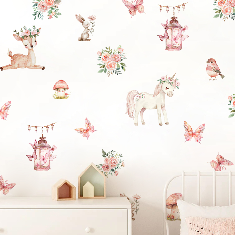 Stiker dinding rumah rusa cant - Baby Girl Nursery Quotes ulasan dan harga
