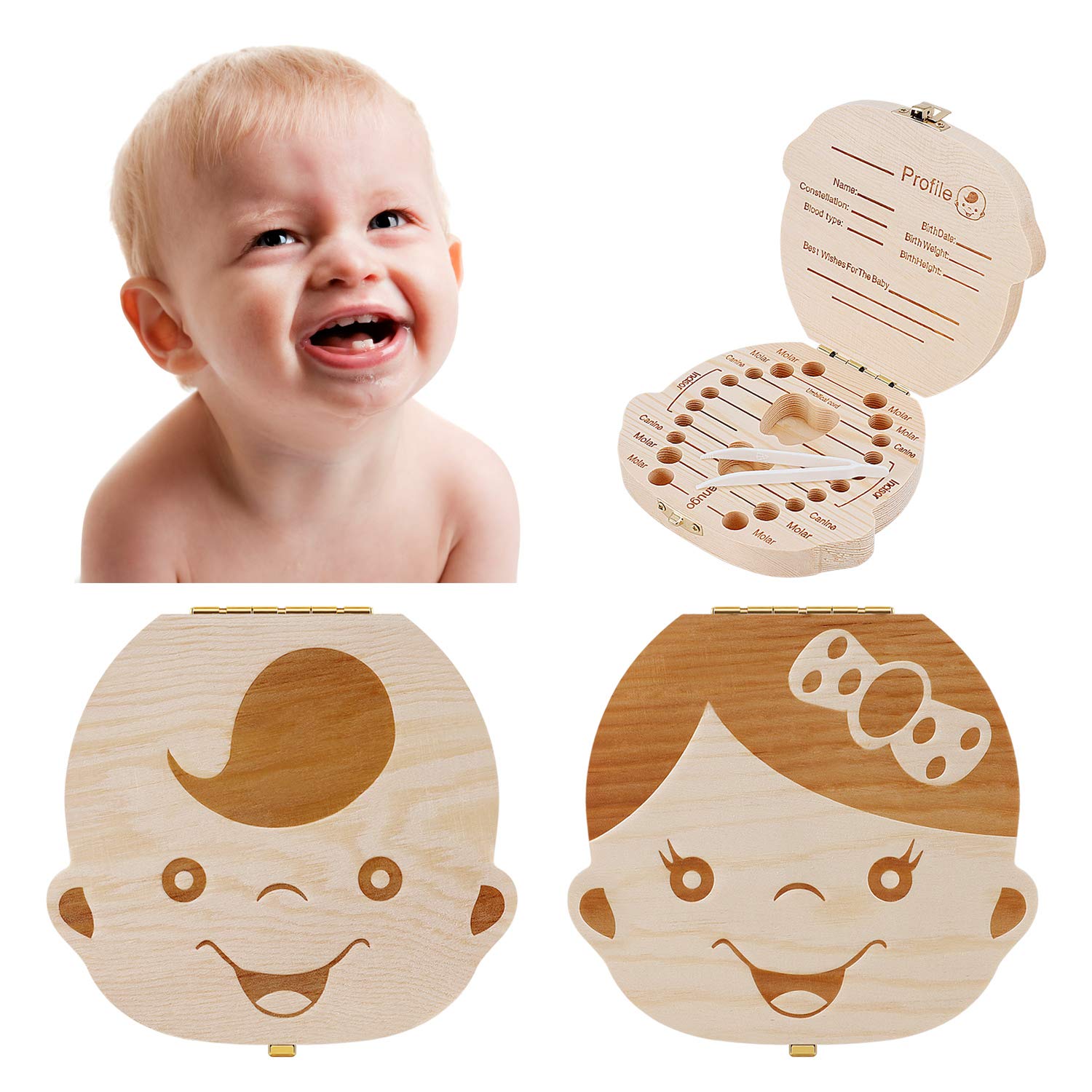 1 Buah Kotak Gigi Bayi Kayu Pi - Baby Keepsake Box ulasan dan harga