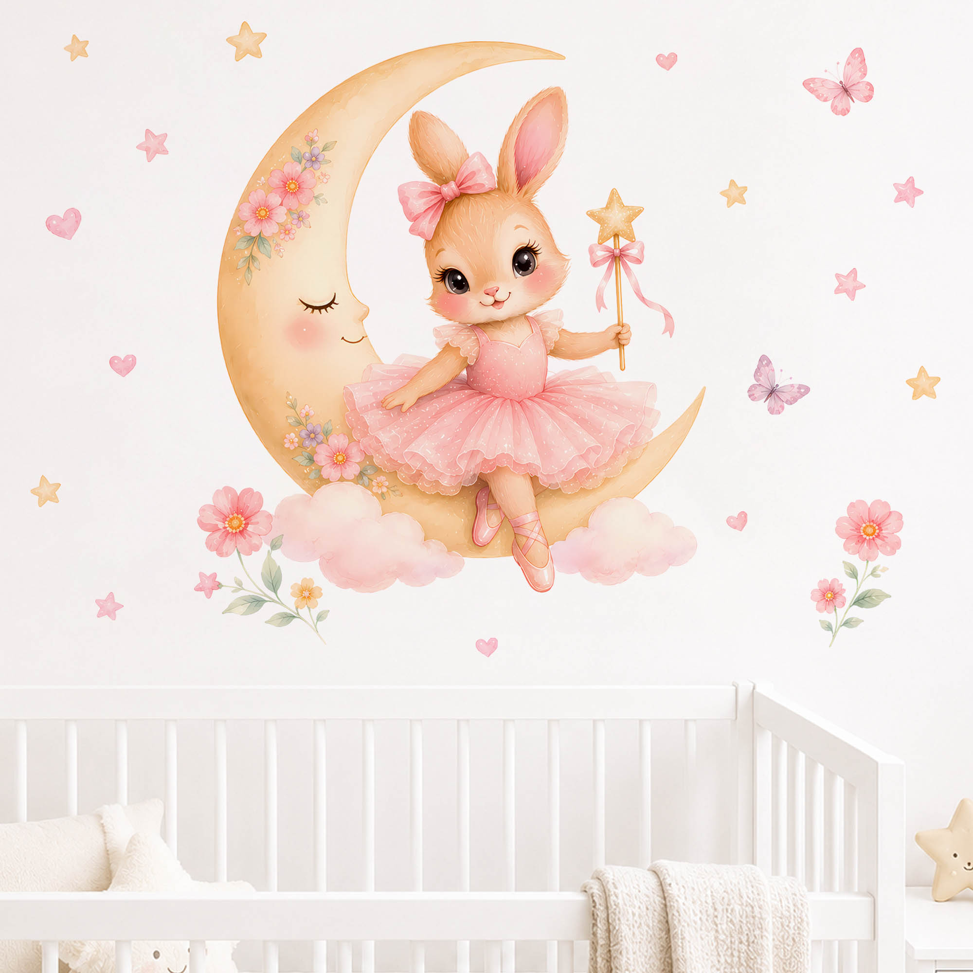 Stiker Dinding Kelinci Balerin - Baby Girl Nursery Quotes ulasan dan harga
