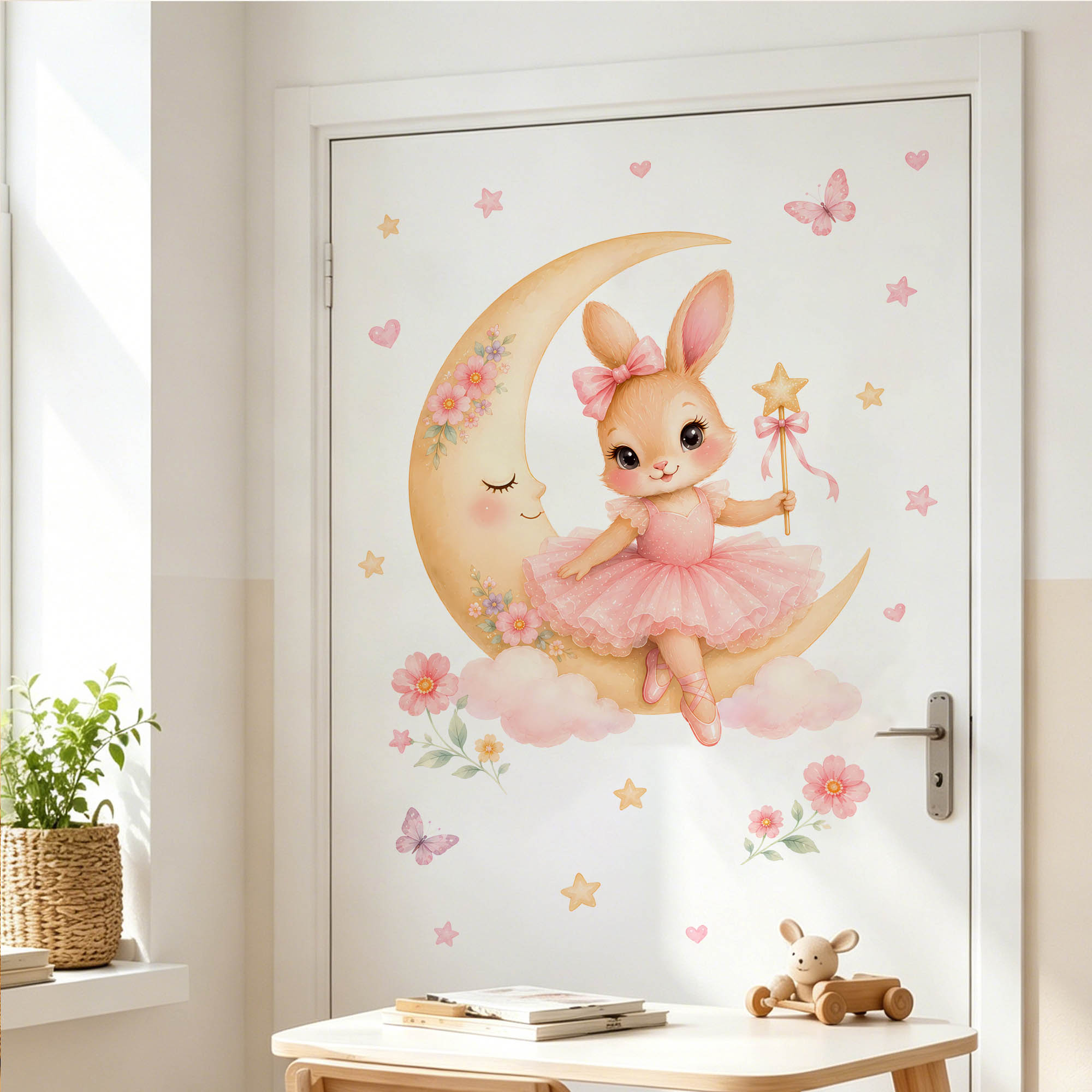 Stiker Dinding Kelinci Balerin - Baby Girl Nursery Quotes ulasan dan harga