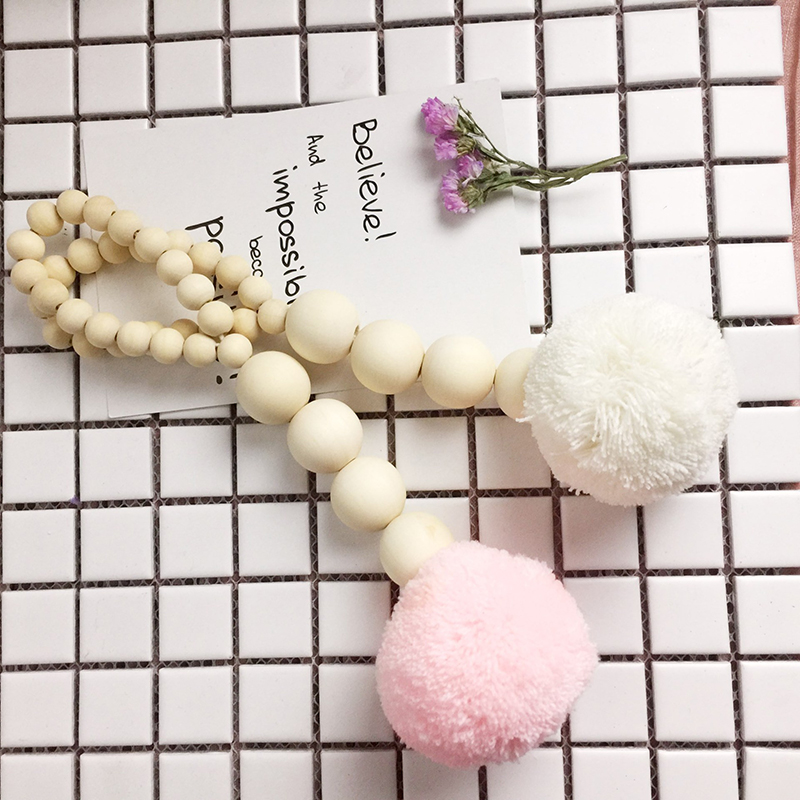 Manik-manik Kayu Rumbai Bola G - Baby Nursery Garland ulasan dan harga