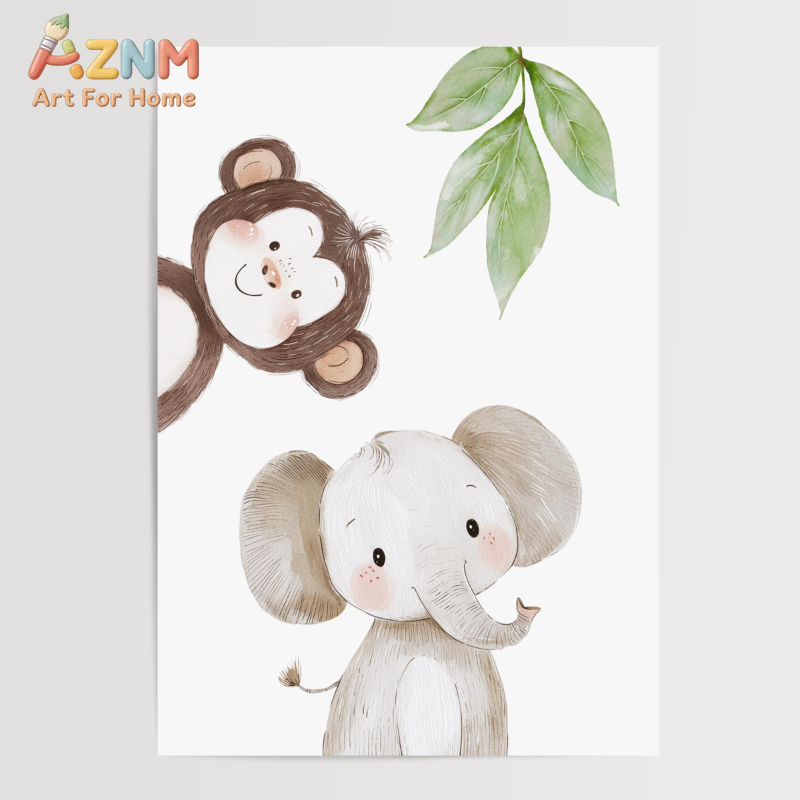 1Pc/3Pcs Cetakan Gambar Hewan  - Baby Nursery Jungle Theme ulasan dan harga