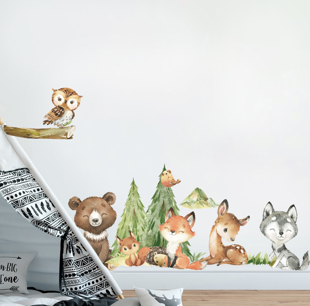 Stiker dinding hewan hutan cat - Baby Nursery Products ulasan dan harga