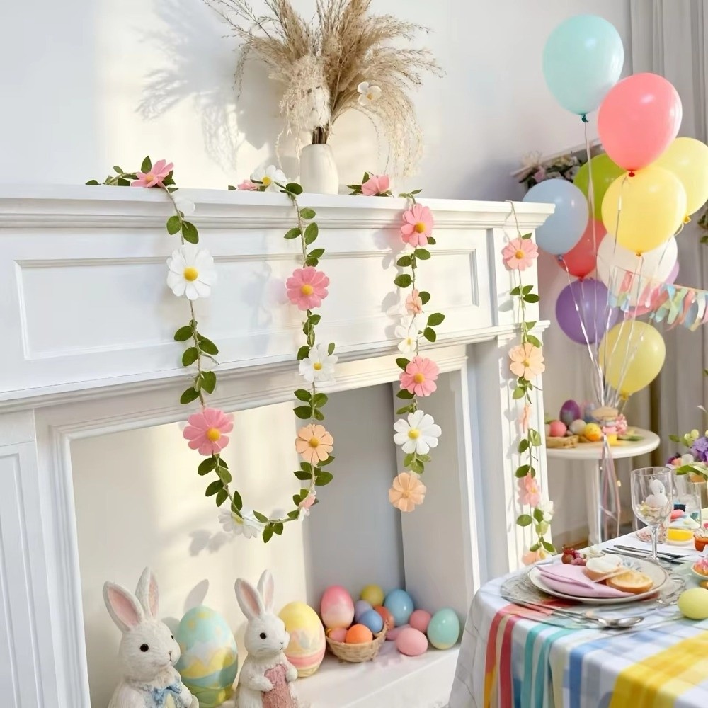 Banner Daisy dari Kain Felt 20 - Baby Nursery Garland ulasan dan harga
