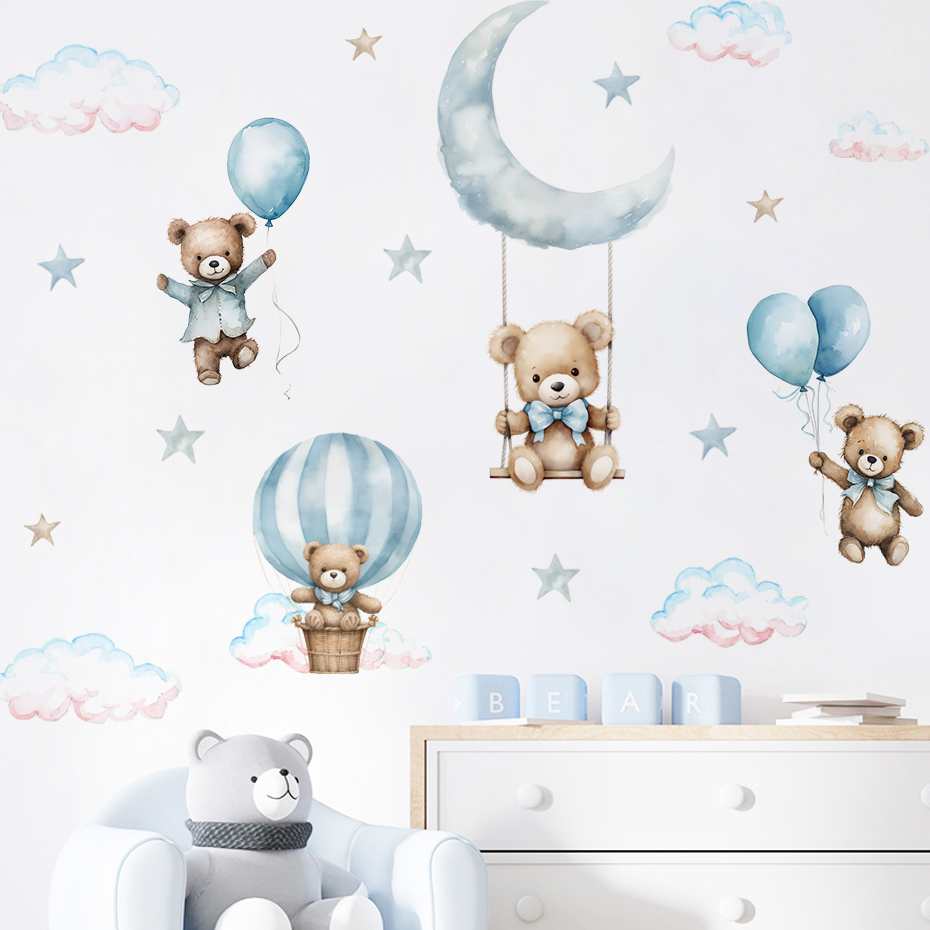 Stiker dinding awan balon udar - Baby Nursery Products ulasan dan harga
