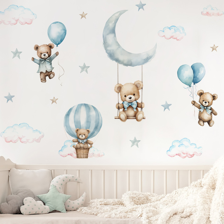 Stiker dinding awan balon udar - Baby Nursery Products ulasan dan harga
