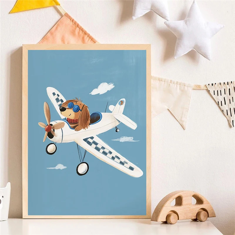 Anjing Pesawat Singa Di Mobil  - Baby Nursery Wall Art ulasan dan harga