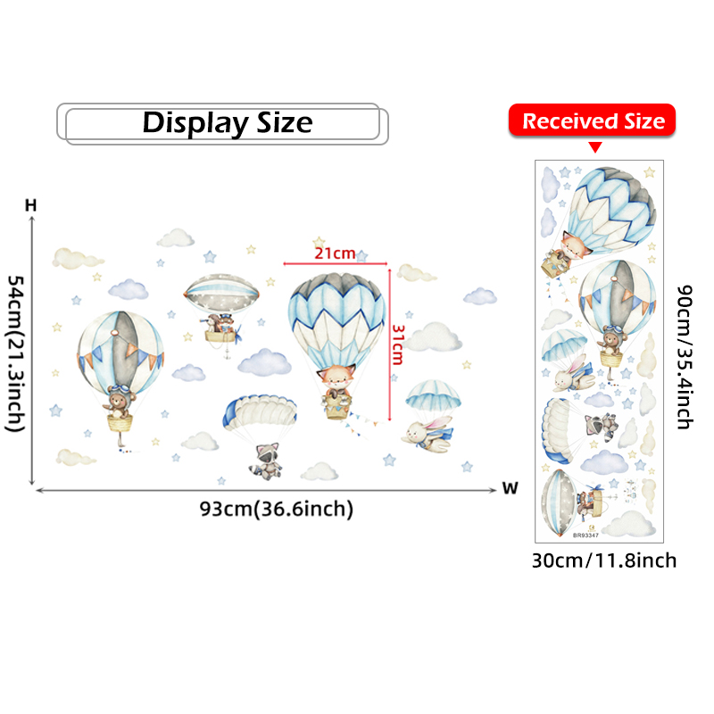 Stiker dinding balon udara hew - Baby Nursery Products ulasan dan harga