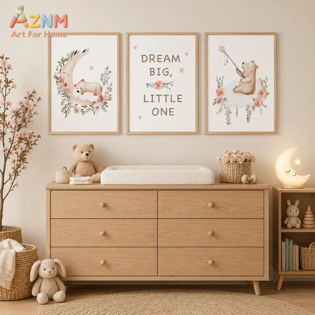 Seni Dinding Bunga AZNM, Lukis - Baby Girl Nursery Quotes ulasan dan harga
