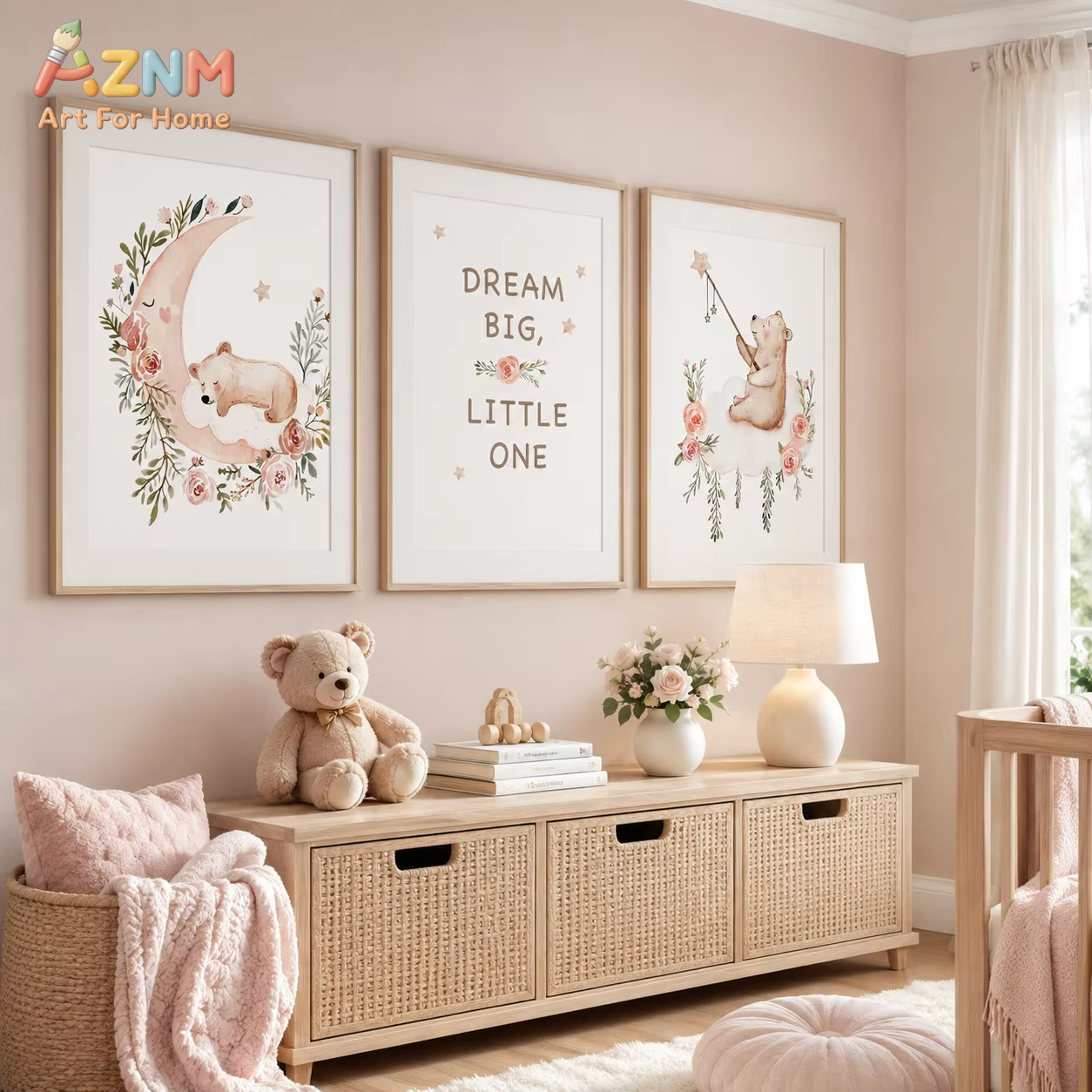 Seni Dinding Bunga AZNM, Lukis - Baby Girl Nursery Quotes ulasan dan harga