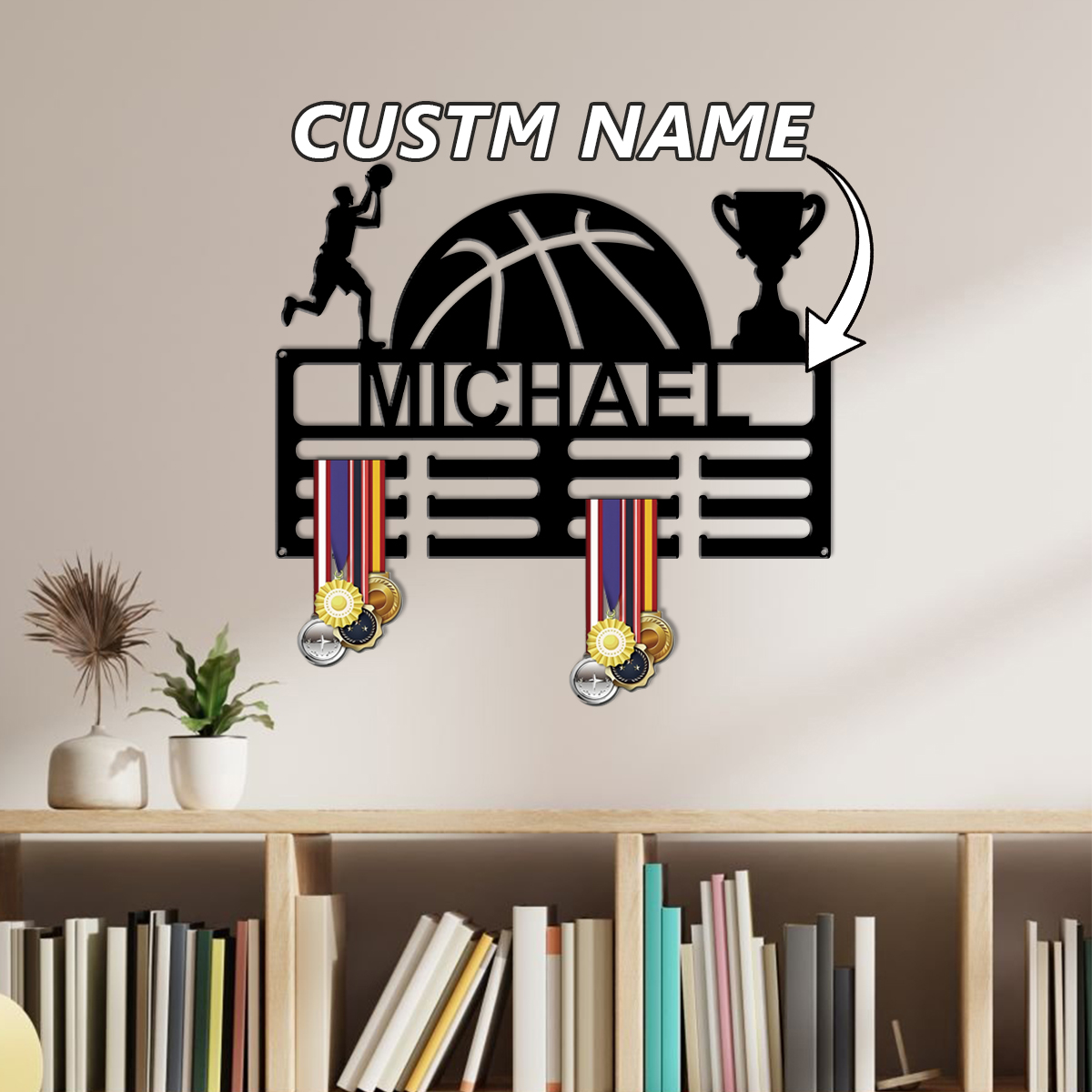 1 Buah Tempat Medali Logam Bas - Baby Name Wall Art ulasan dan harga