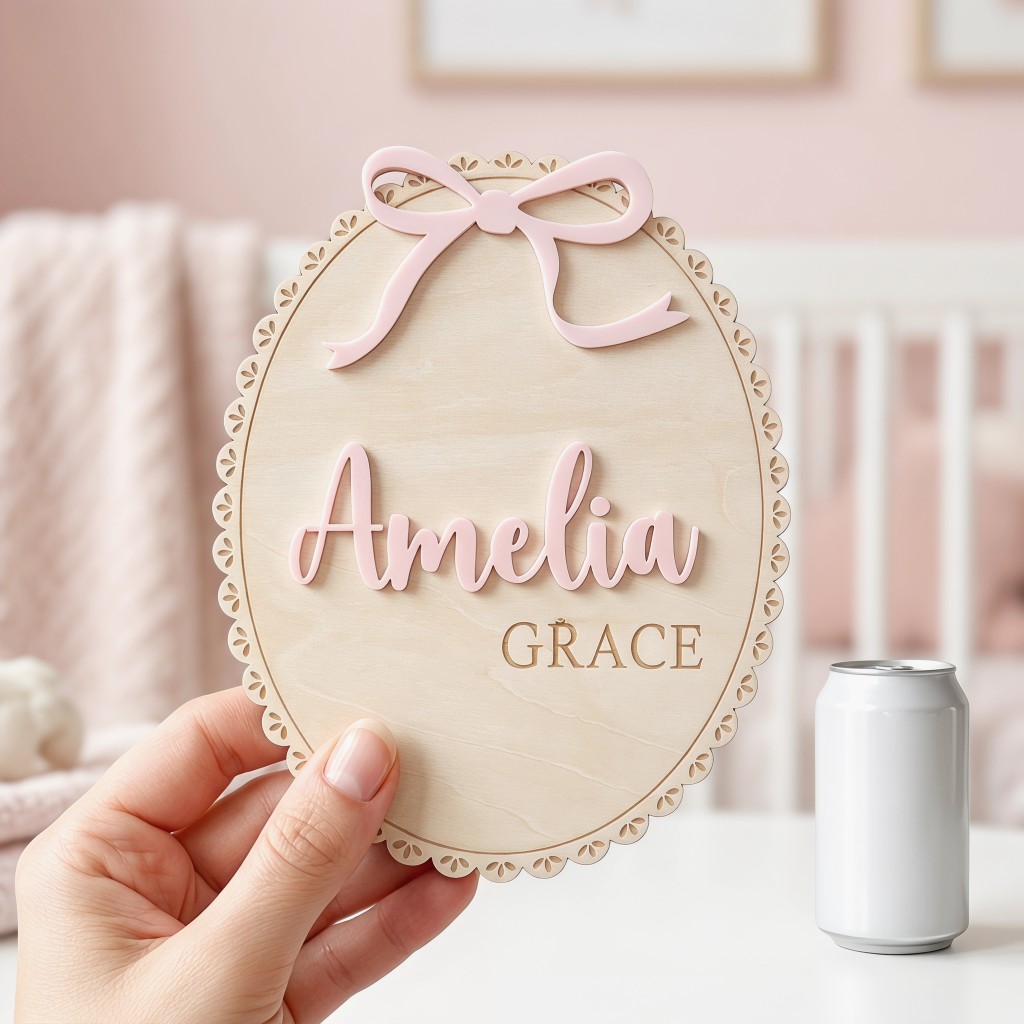 1Pc Plakat Nama Bayi Kayu deng - Baby Nursery Products ulasan dan harga