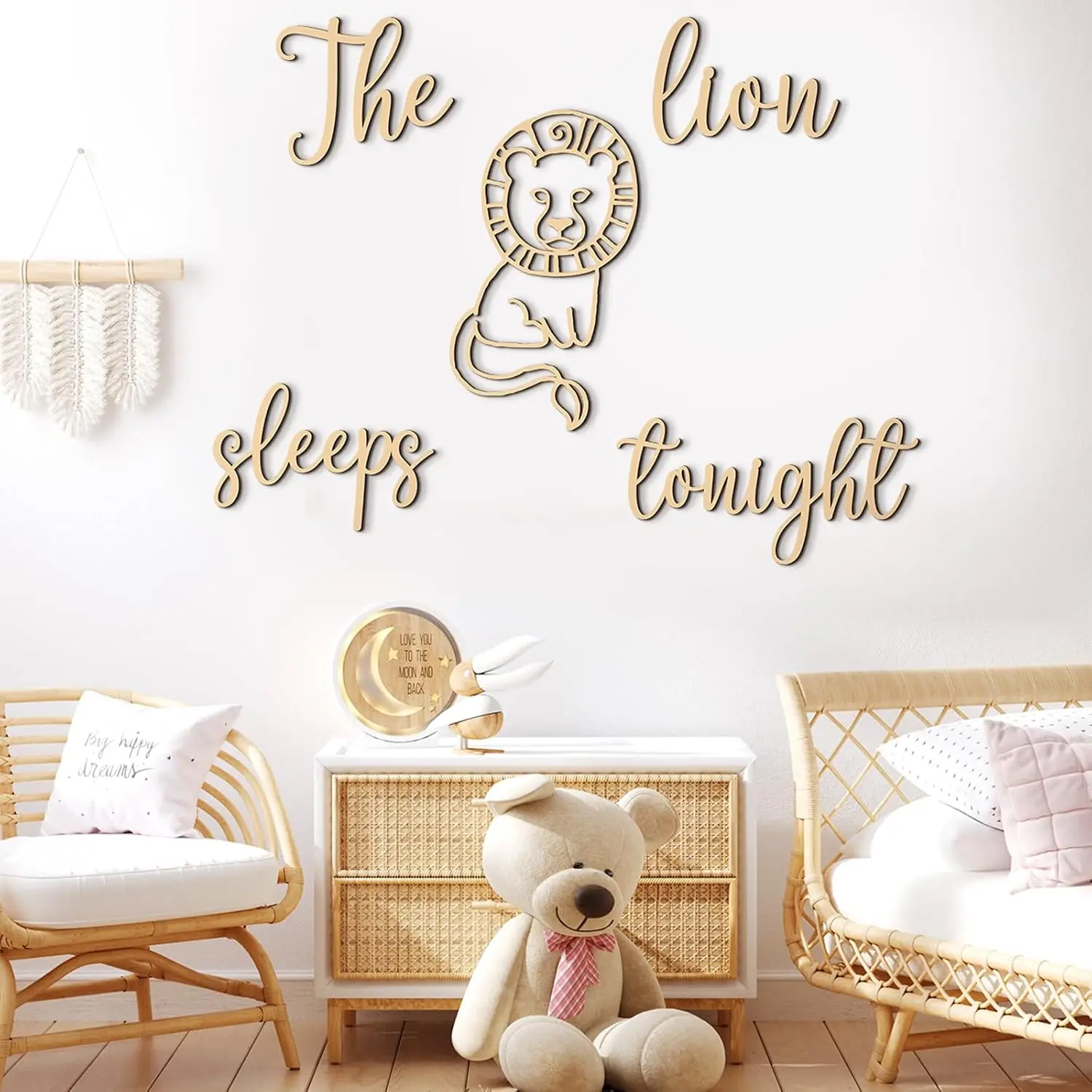 Dekorasi Dinding Kayu The Lion - Baby Nursery Jungle Theme ulasan dan harga