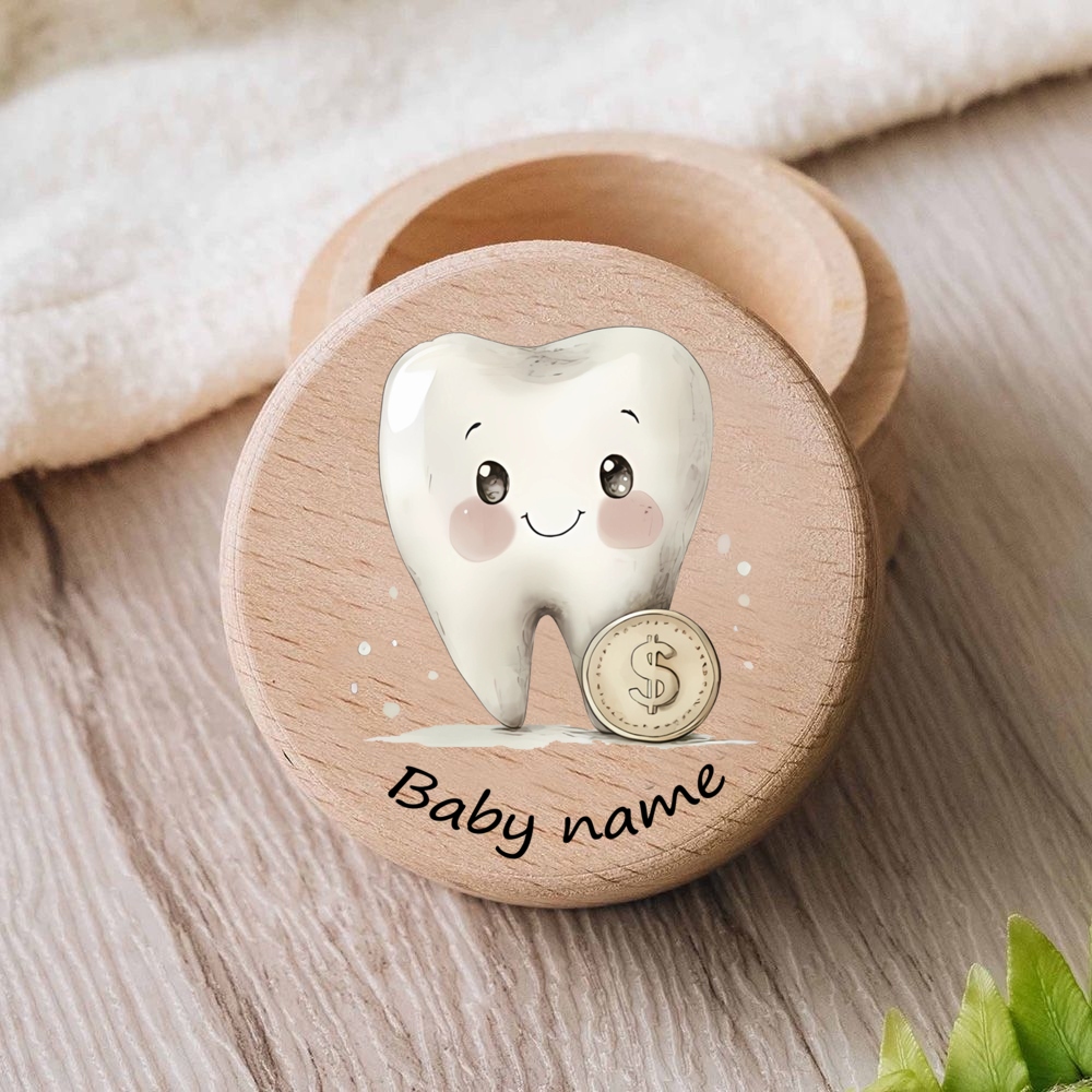 Kotak Gigi Kayu Gigi Pertama B - Baby Keepsake Box ulasan dan harga