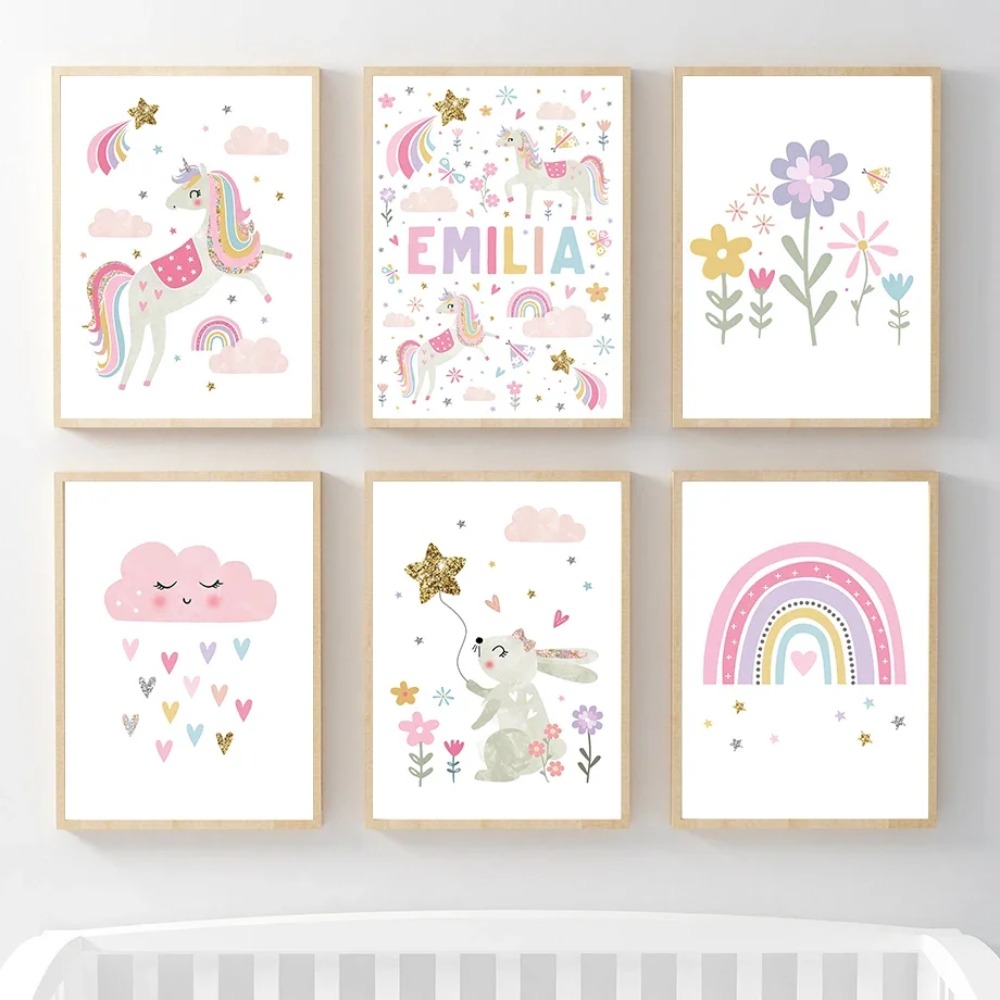 Poster Lukisan Kanvas Seni Din - Baby Name Wall Art ulasan dan harga
