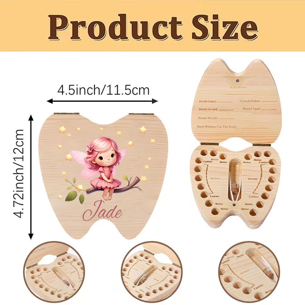 Kotak Kayu Peri Gigi yang Dipe - Baby Keepsake Box ulasan dan harga