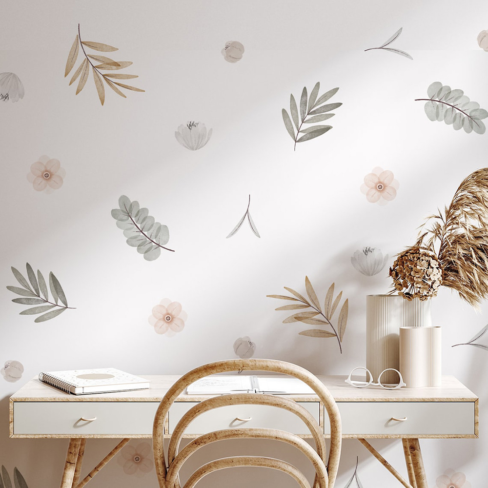 Boho daun botani DIY stiker di - Baby Girl Nursery Quotes ulasan dan harga