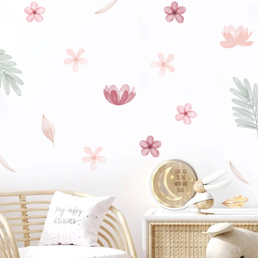 Boho daun botani DIY stiker di - Baby Girl Nursery Quotes ulasan dan harga