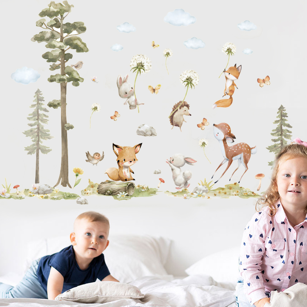 Stiker dinding hewan hutan luc - Baby Girl Nursery Quotes ulasan dan harga