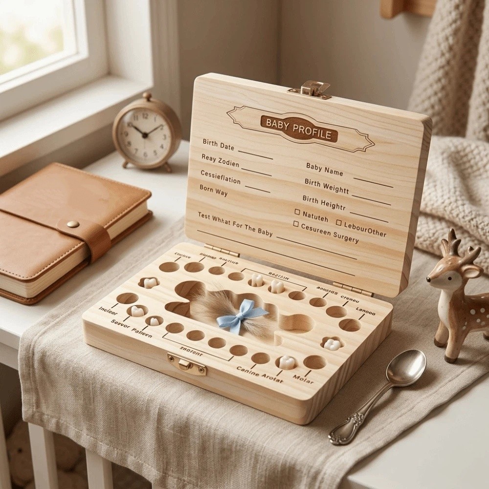 Kotak Penyimpanan Gigi Susu Ba - Baby Keepsake Box ulasan dan harga