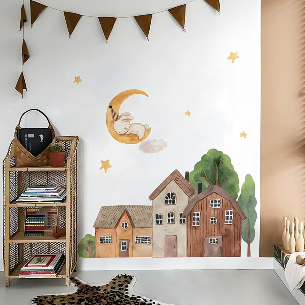 Stiker dinding kota Vintage, k - Baby Nursery Wall Art ulasan dan harga