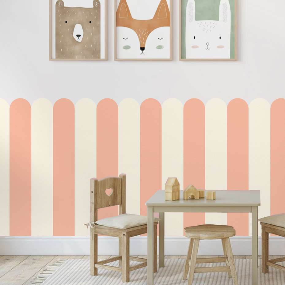 Wallpaper Busur Bergaris Verti - Baby Nursery Wall Art ulasan dan harga