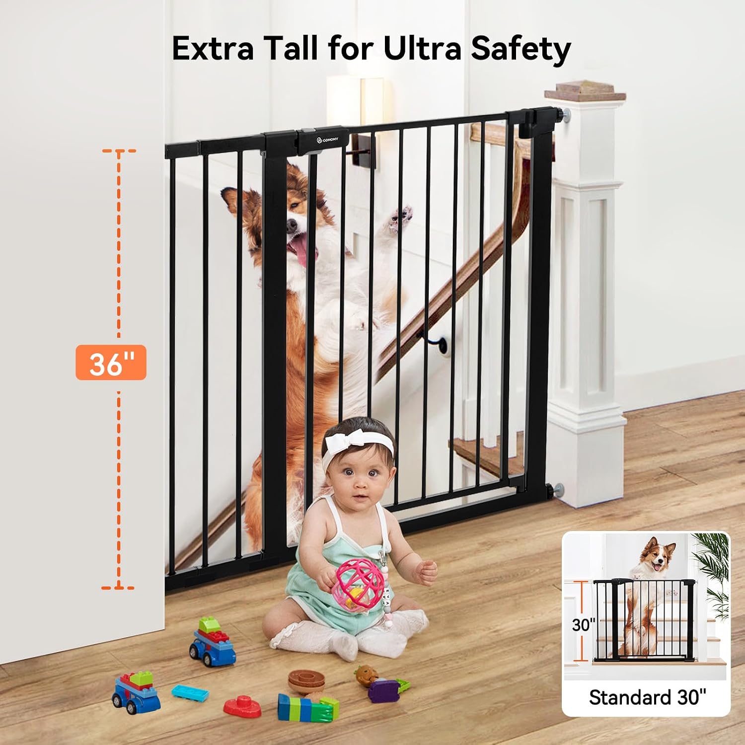 COMOMY Pagar Bayi Ekstra Tingg - Baby Gate Extra Wide ulasan dan harga