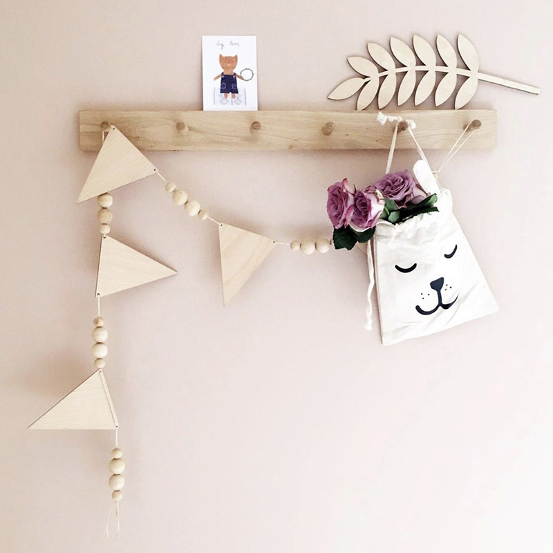 Bendera Garland Segitiga Kayu  - Baby Nursery Garland ulasan dan harga
